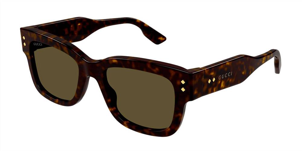 NEW GUCCI men's squared sunglasses in brown/havana